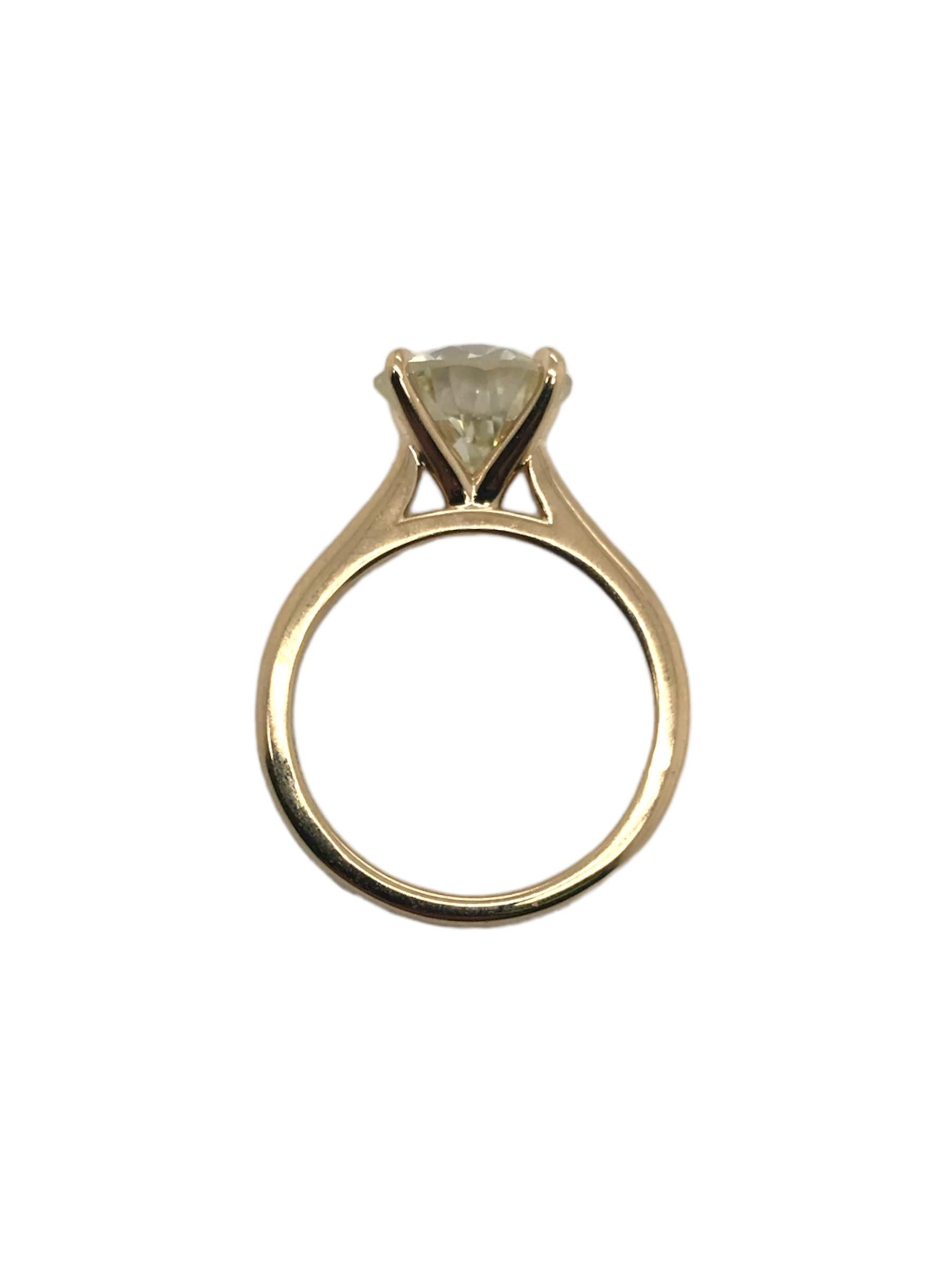 3.44 Karat Solitär-Diamant-Verlobungsring mit europäischem Schliff im Zustand „Neu“ in Montgomery, AL