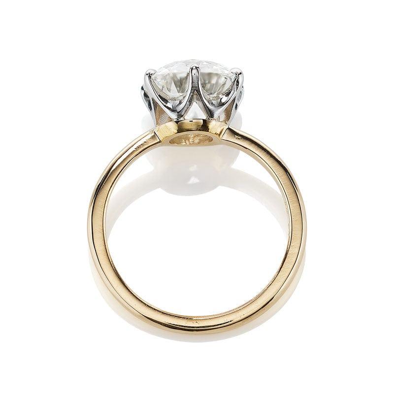 3.44-Karat Diamantring mit altem Minenschliff (Alteuropäischer Brillantschliff)