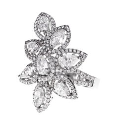 3.44 Carat White Diamond Shapes Designer Engagement Ring