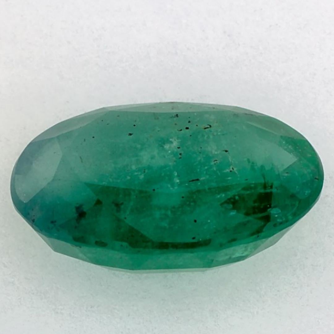3.44 Ct Emerald Oval Loose Gemstone In New Condition For Sale In Fort Lee, NJ
