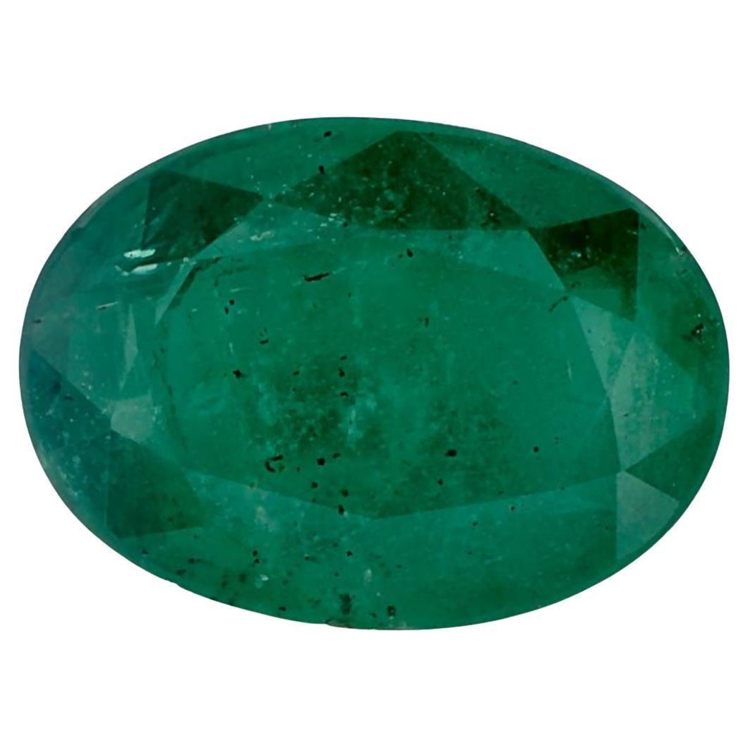 3.44 Ct Emerald Oval Loose Gemstone For Sale