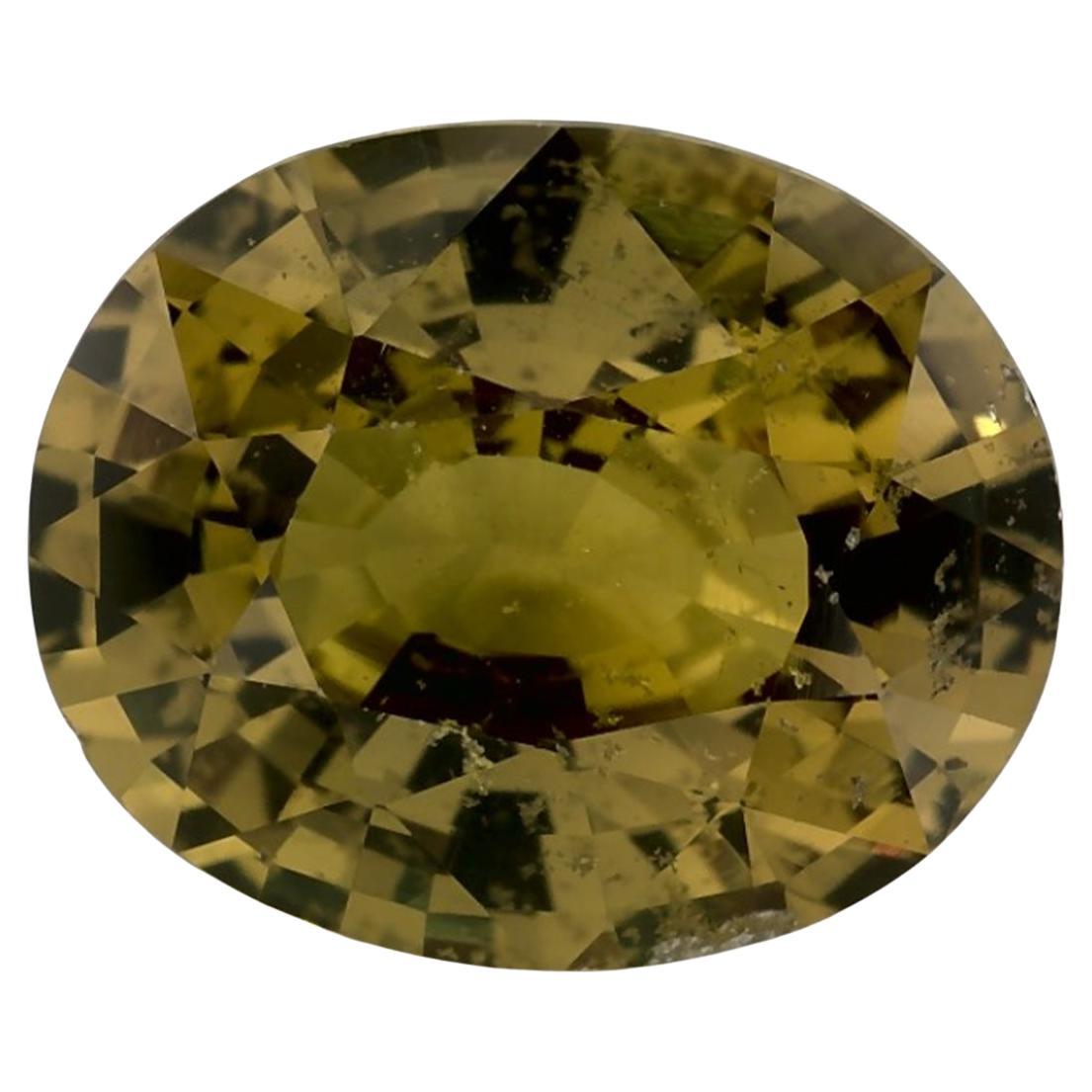 3.44 Ct Green Sapphire Oval Loose Gemstone (Saphir vert ovale en vrac)