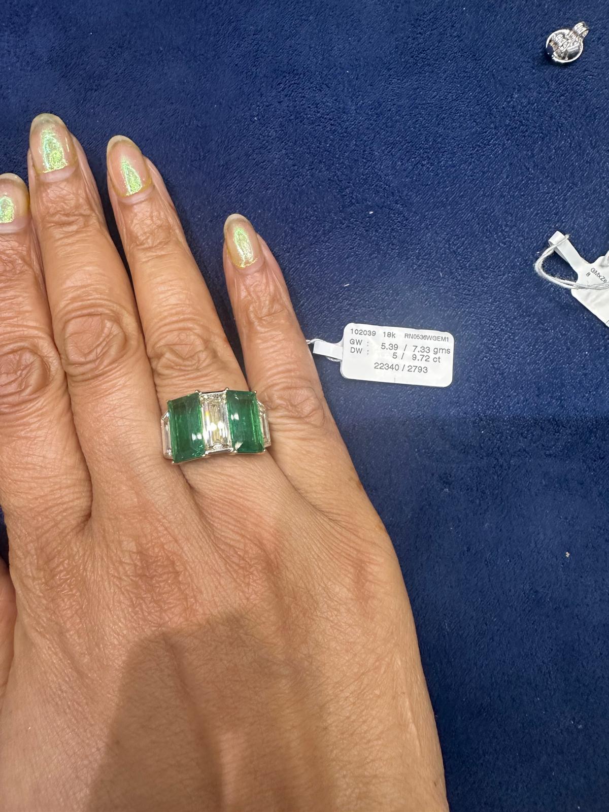 3,44 Karat natürlicher Burma unerhitzter Rubin 1,68 Karat Smaragd Diamantring Cum Anhänger im Angebot 6