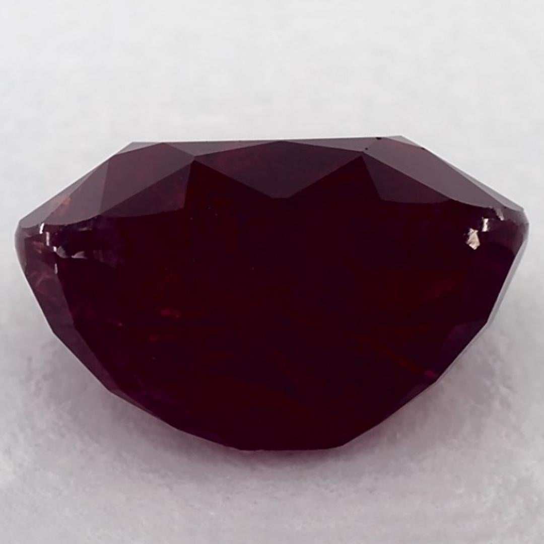 3.44 Ct Ruby Oval Loose Gemstone In New Condition For Sale In Fort Lee, NJ