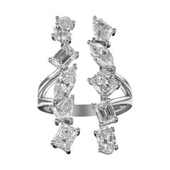 3,44 tcw natürlicher Diamant in 18k Weißgold Statement Ring