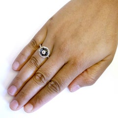 3.44ct Black & White Diamond Ring Made In 18k White Gold