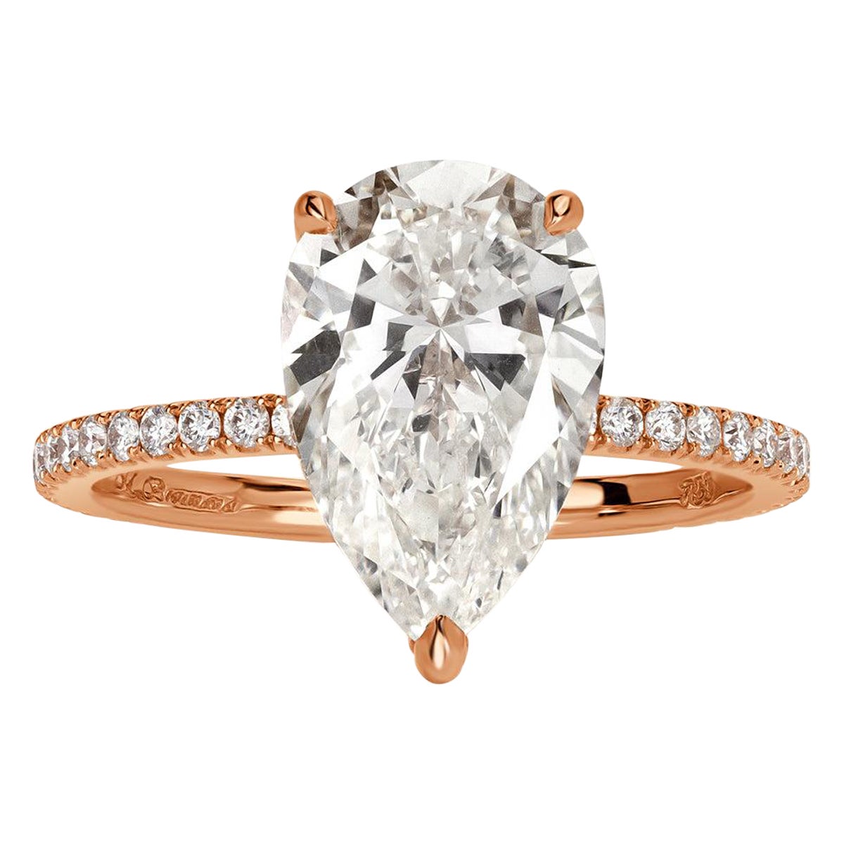 3.44ct Pear Shaped Diamond Engagement Ring