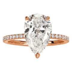 3.44ct Pear Shaped Diamond Engagement Ring
