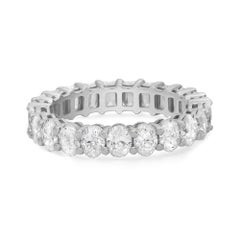 3.44cttw Half Oval & Emerald Cut Diamond Eternity Band 18K White Gold
