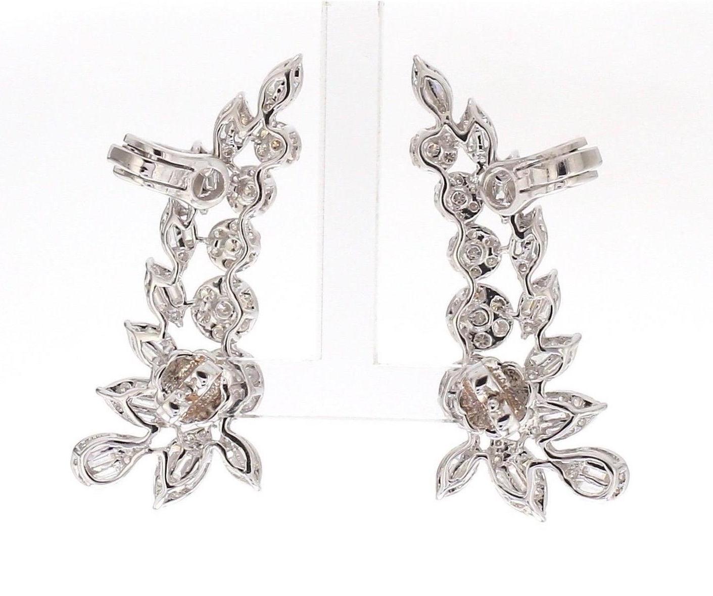 white gold climber earrings