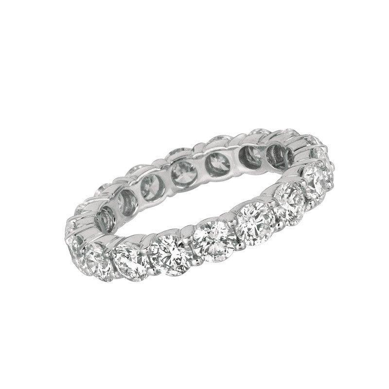 For Sale:  3.45 Carat Natural Diamond Eternity Band Ring G SI 18k White Gold 18 Diamonds 2