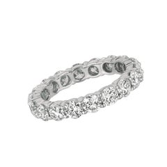 3.45 Carat Natural Diamond Eternity Band Ring G SI 18k White Gold 18 Diamonds
