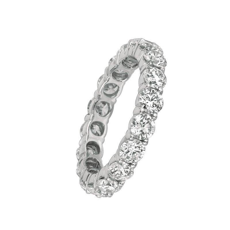 For Sale:  3.45 Carat Natural Diamond Eternity Band Ring G SI 18k White Gold 18 Diamonds 3