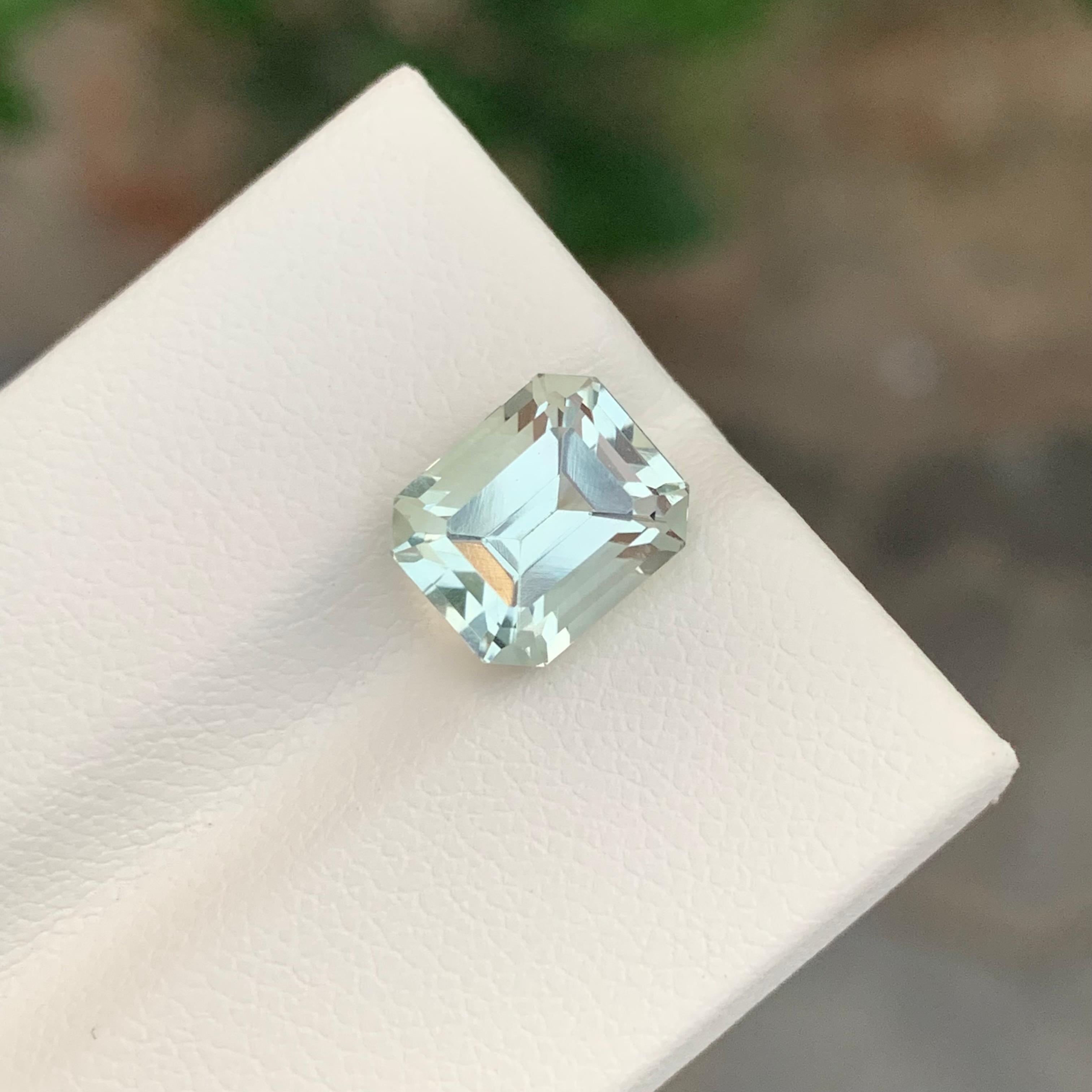 3.45 Karat Natürlicher loser grüner Amethyst/Prasiolith Edelstein in Smaragdform im Angebot 4