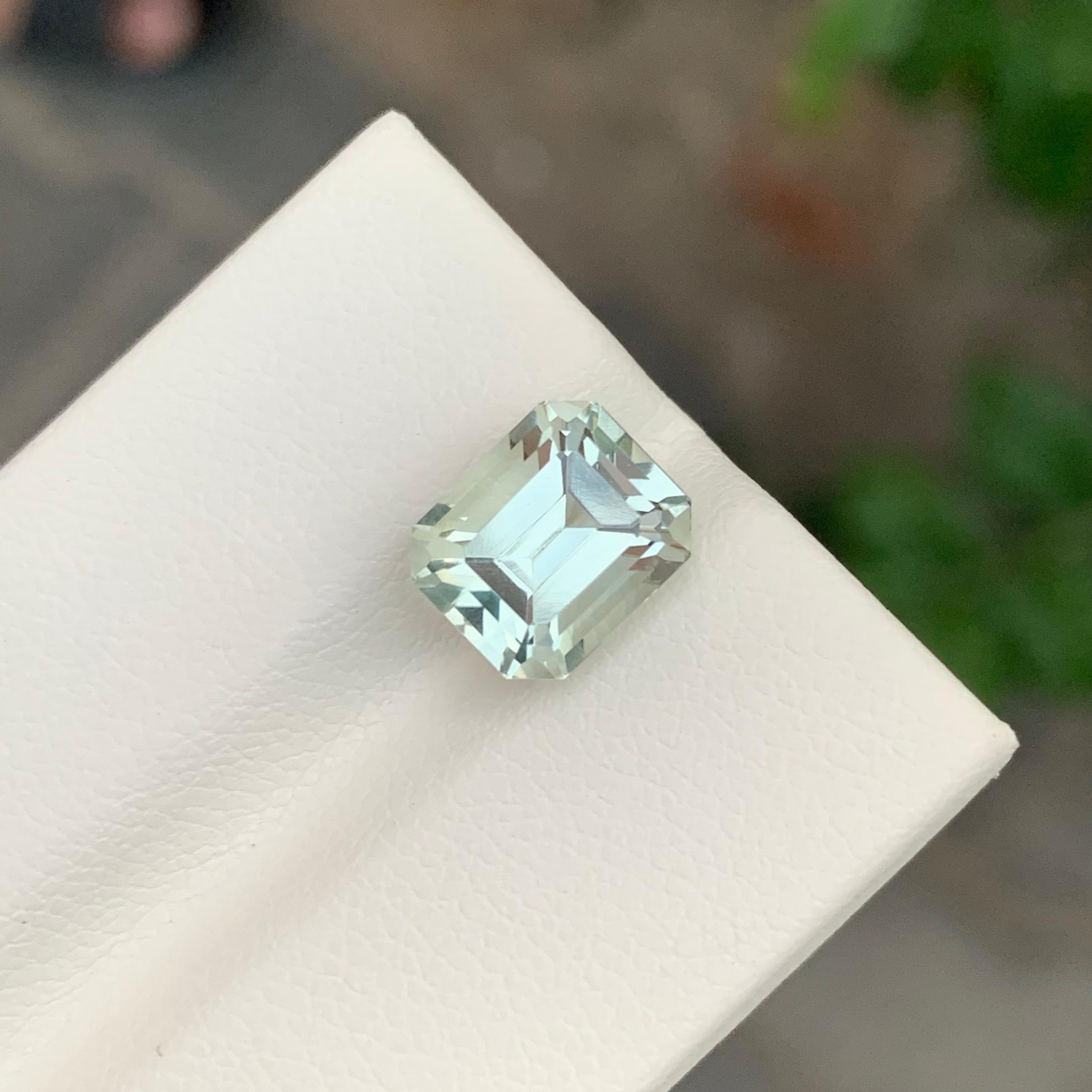 3.45 Karat Natürlicher loser grüner Amethyst/Prasiolith Edelstein in Smaragdform im Angebot 5