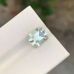 3.45 Karat Natürlicher loser grüner Amethyst/Prasiolith Edelstein in Smaragdform