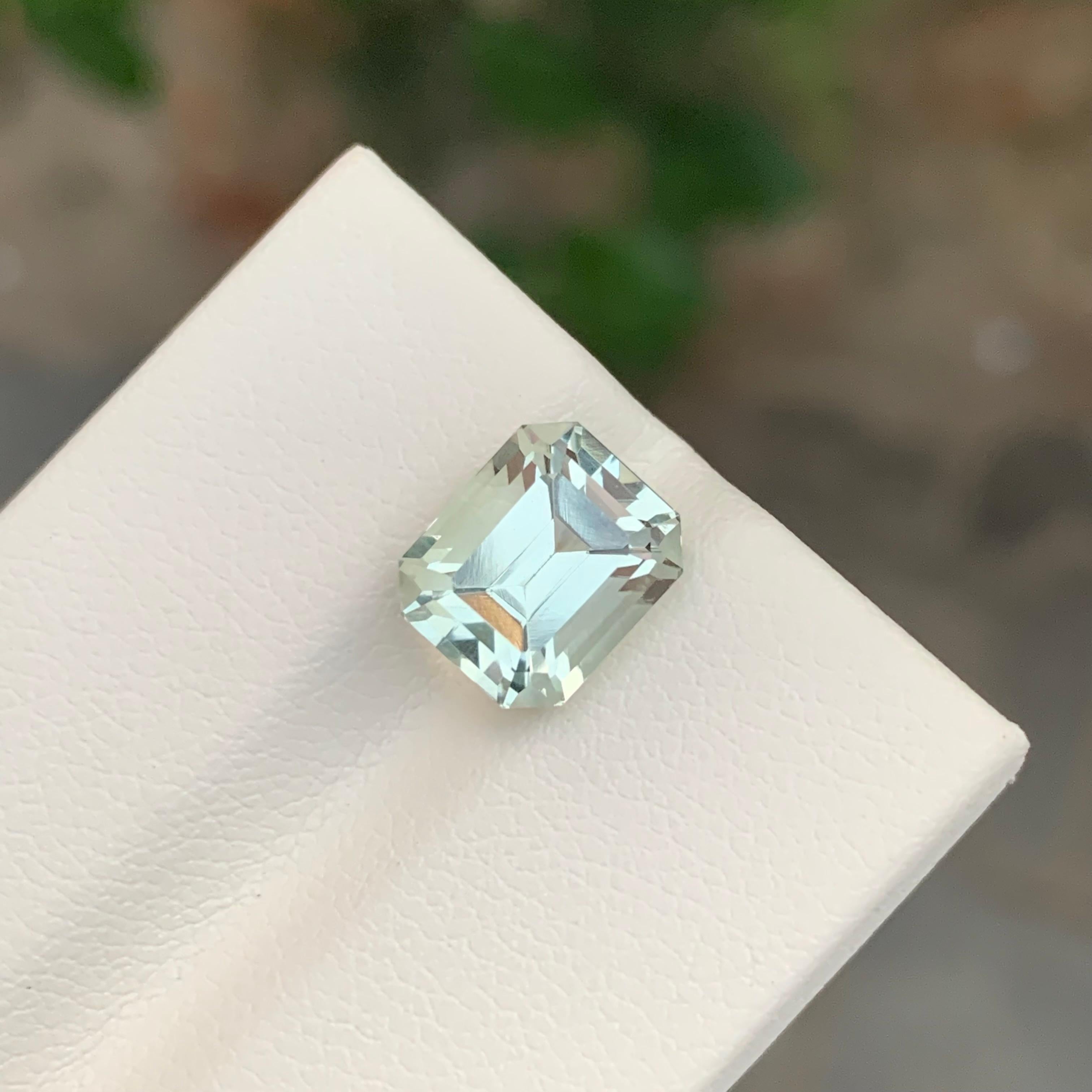 3.45 Karat Natürlicher loser grüner Amethyst/Prasiolith Edelstein in Smaragdform (Arts and Crafts) im Angebot