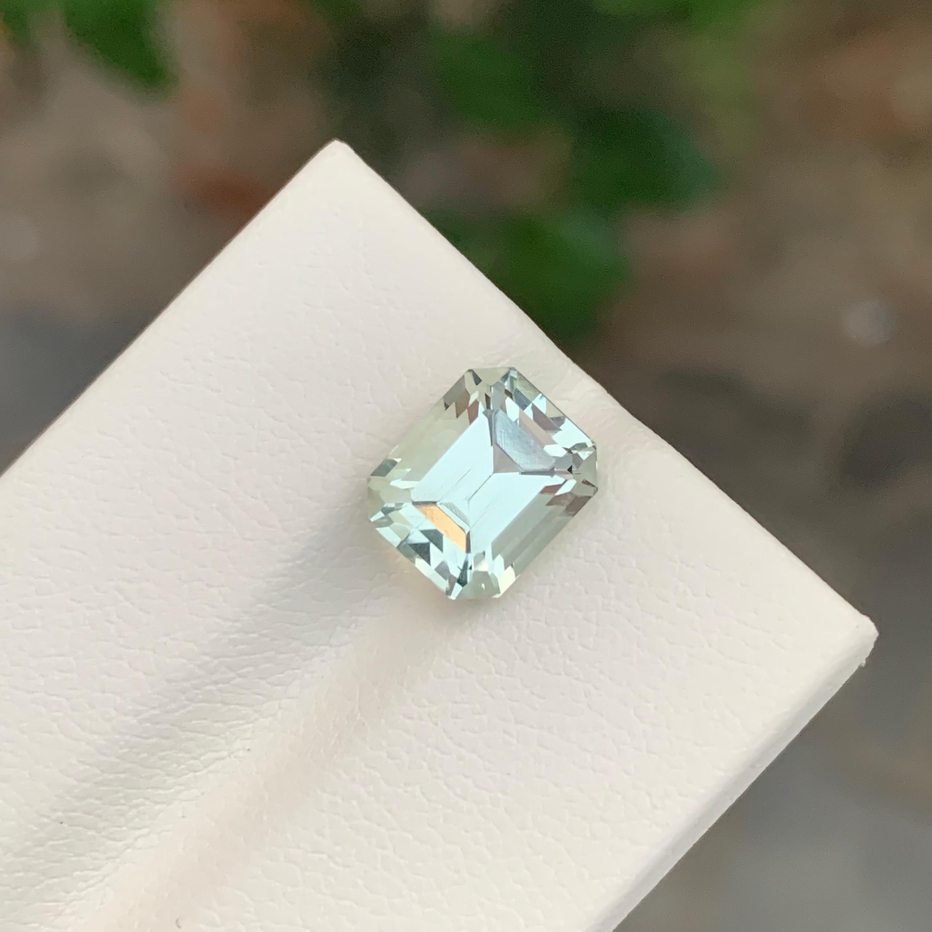 3.45 Karat Natürlicher loser grüner Amethyst/Prasiolith Edelstein in Smaragdform (Smaragdschliff) im Angebot