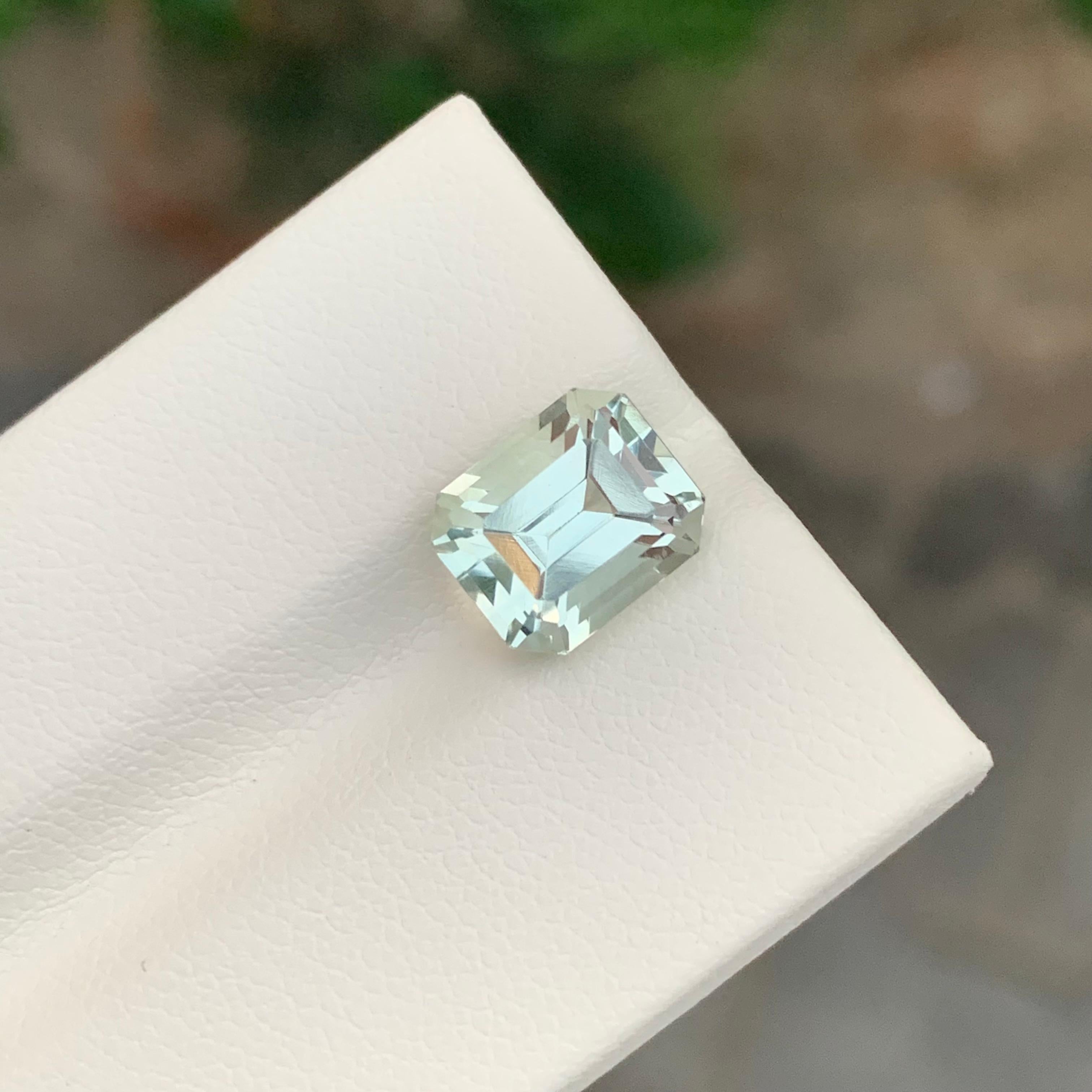 3.45 Karat Natürlicher loser grüner Amethyst/Prasiolith Edelstein in Smaragdform im Angebot 1