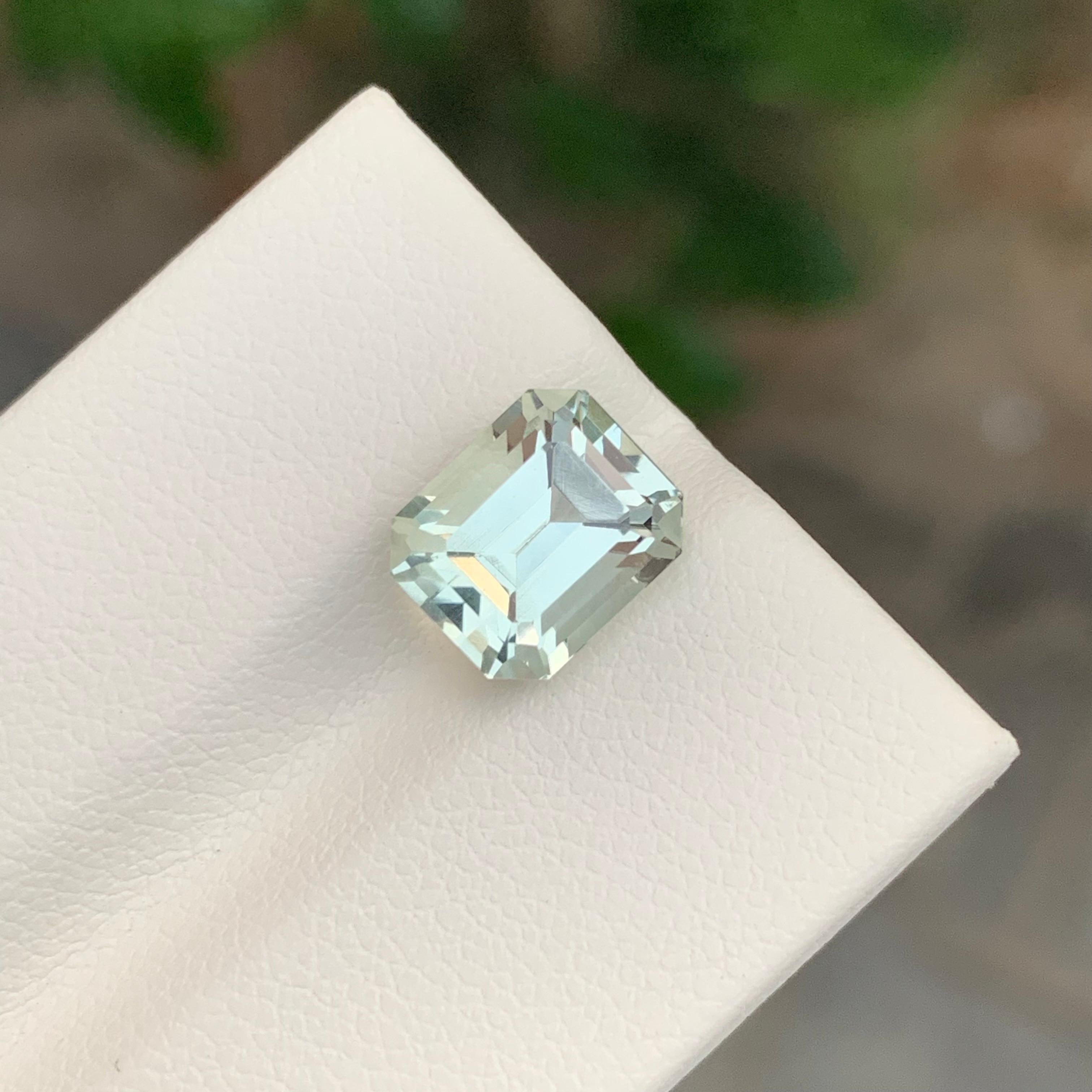 3.45 Karat Natürlicher loser grüner Amethyst/Prasiolith Edelstein in Smaragdform im Angebot 2