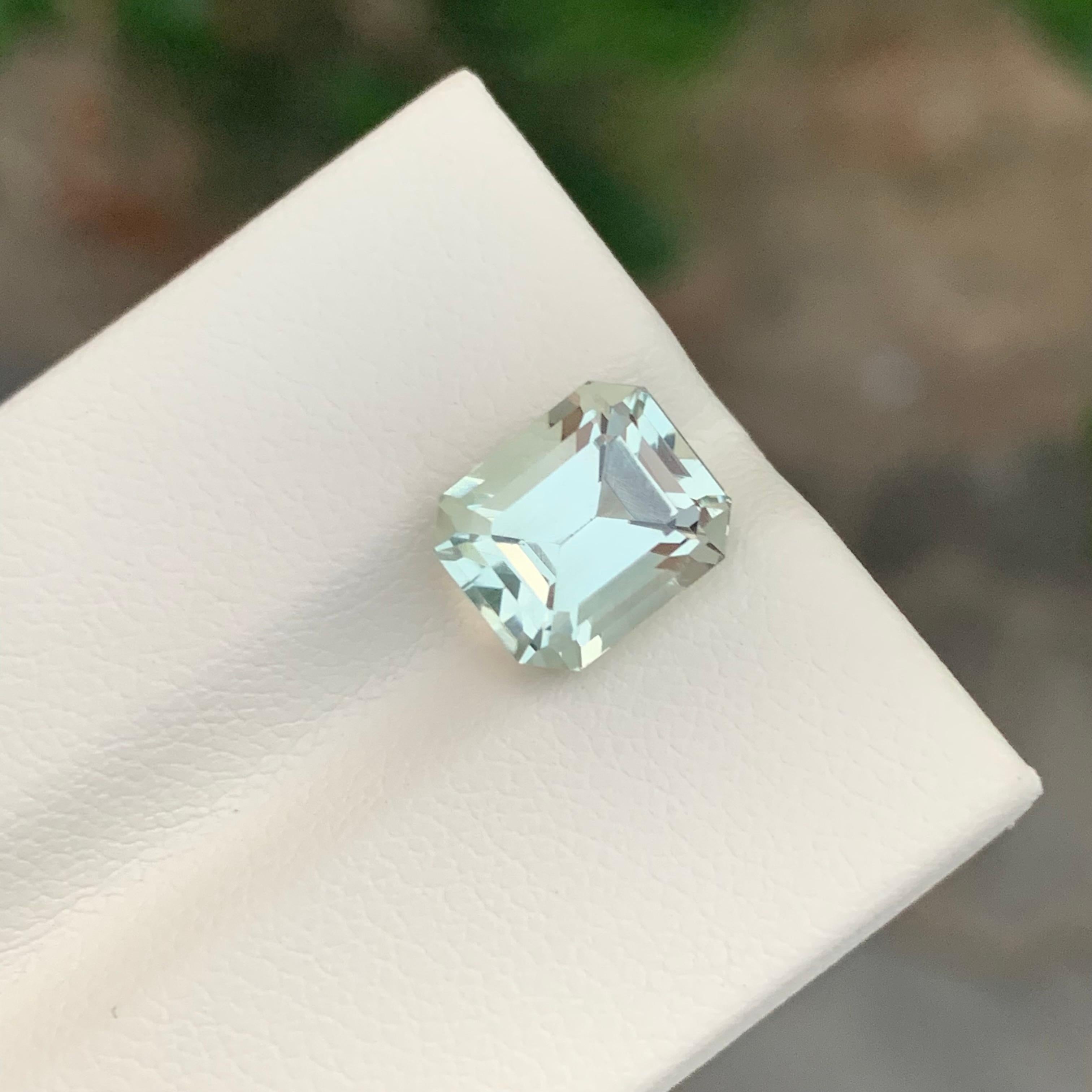 3.45 Karat Natürlicher loser grüner Amethyst/Prasiolith Edelstein in Smaragdform im Angebot 3