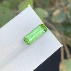 3.45 Carat Natural Loose Green Peridot Stone Emerald Cut Pakistani Gemstone