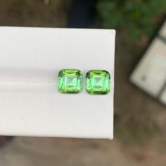 Par de turmalinas verdes sueltas naturales de 3,45 quilates para joyería