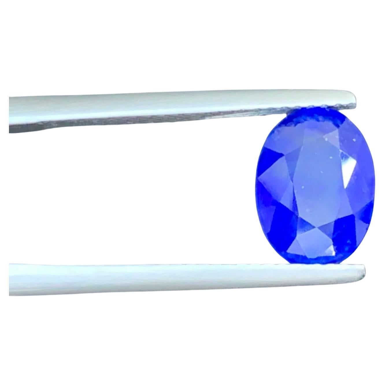 3,45 Karat natürlicher loser intensiver blauer Saphir im Ovalschliff Sri Lankas Edelstein