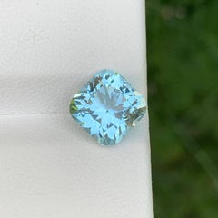 3.45 Carat Natural Loose Light Color Aquamarine Asscher Cut African Gemstone