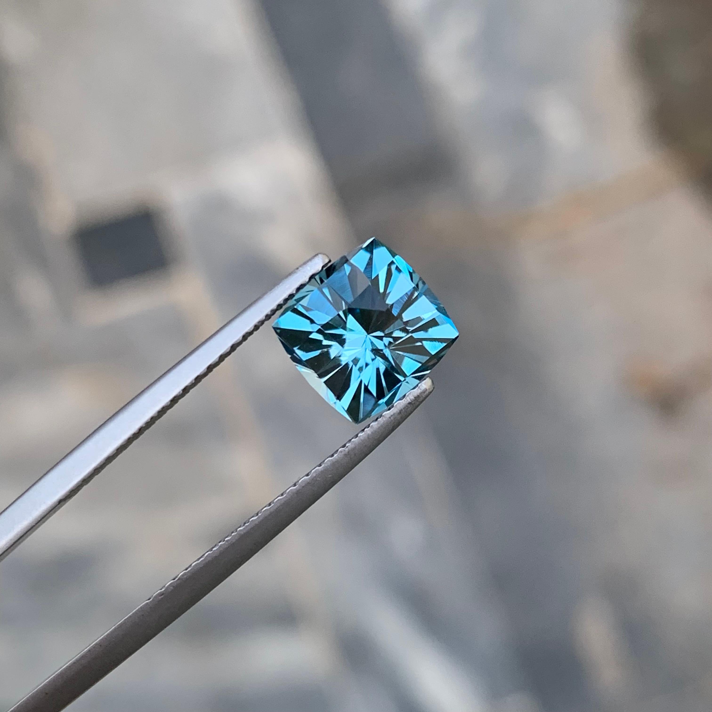 3.45 Carat Natural Loose London Blue Topaz Fancy Cut Gem From Earth Mine  For Sale 4