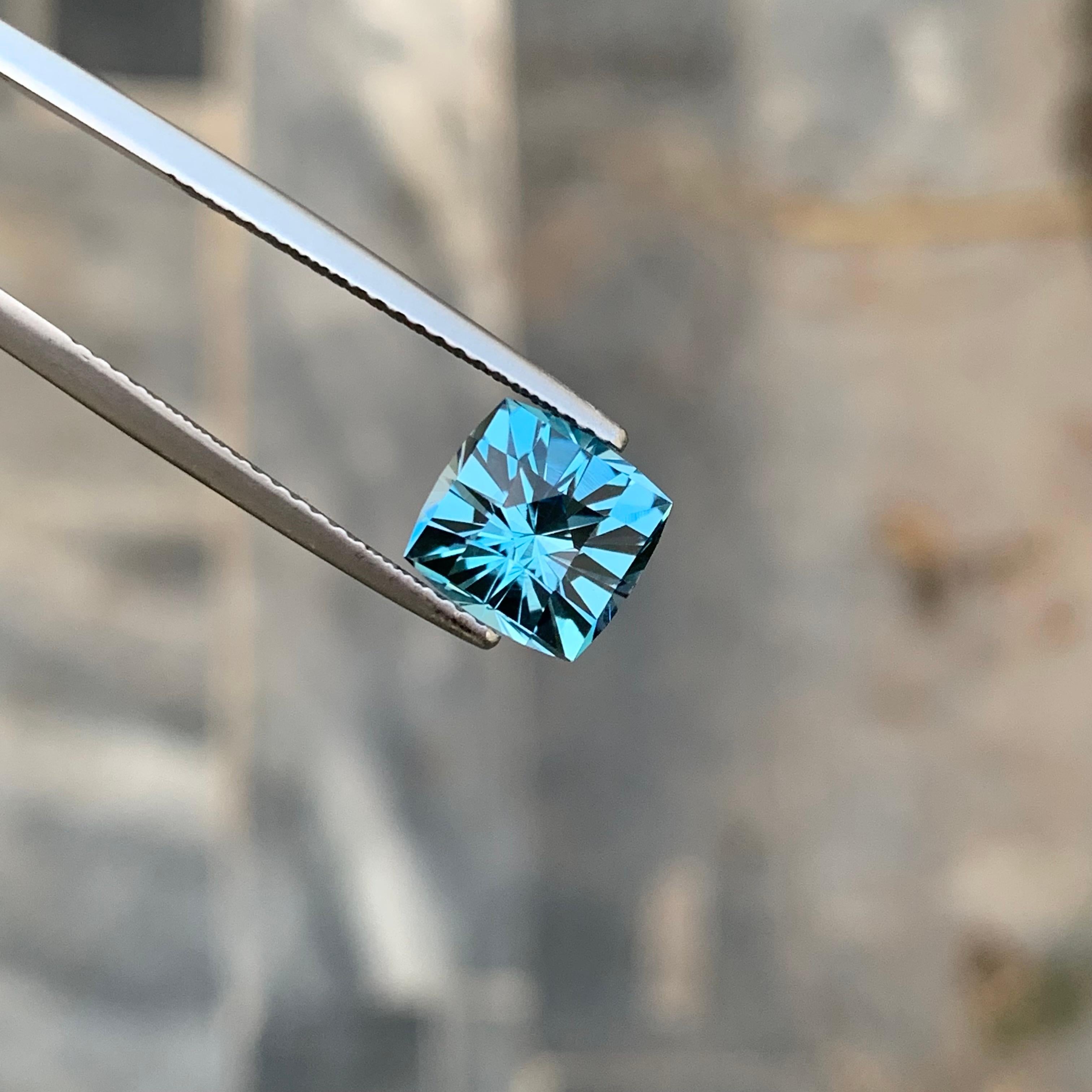 3.45 Carat Natural Loose London Blue Topaz Fancy Cut Gem From Earth Mine  For Sale 3