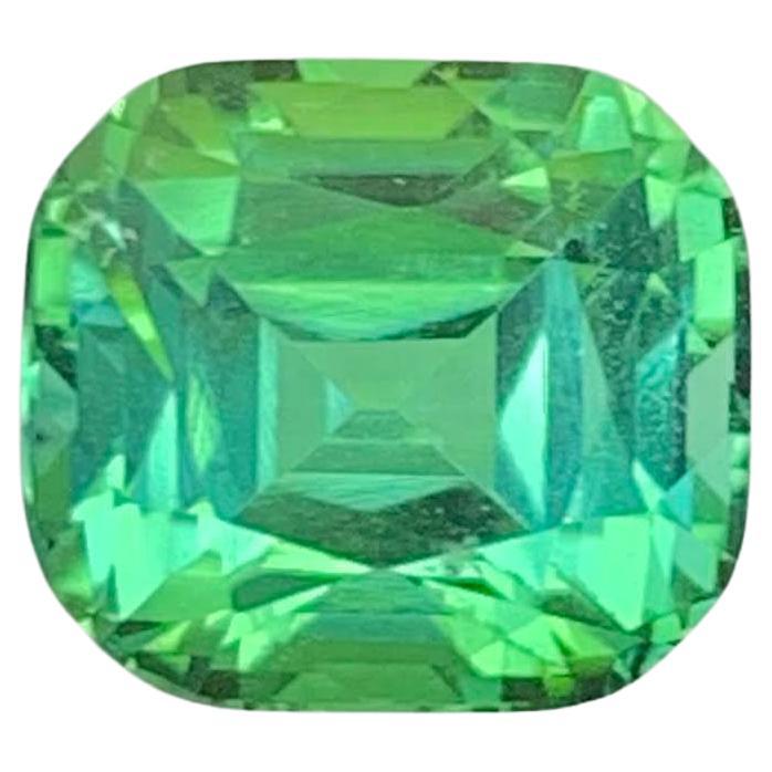 3.45 Carat Natural Loose Mint Green Tourmaline Stone Cushion Cut Afghan Gemstone (pierre précieuse afghane)