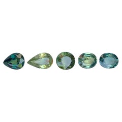 3.45 Carat Natural Loose Parti Sapphire 5 Piece Gemstones Lot From Madagascar