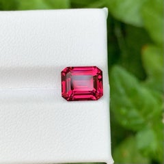 3.45 Carat Natural Loose Pinkish Red Umbalite Garnet Emerald Cut From Africa