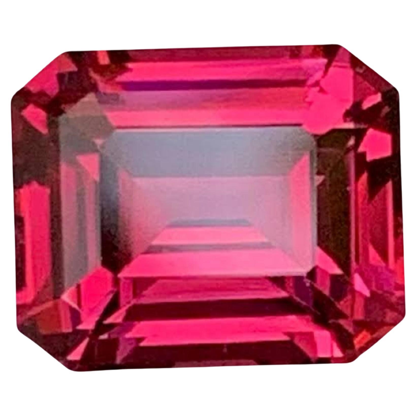 3.45 Carat Natural Loose Pinkish Red Umbalite Garnet Emerald Cut From Africa