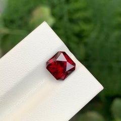 3.45 Carat Natural Loose Rhodolite Garnet Square Shape Gem