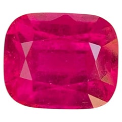 3.45 Carat Natural Loose Rubellite Tourmaline Cushion Cut Afghanistan Gemstone