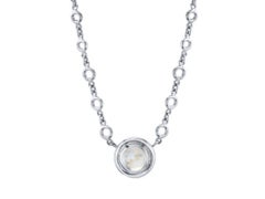 3.45 ct. Rainbow Moonstone Necklace in 18k White Gold, 19.5 Inches