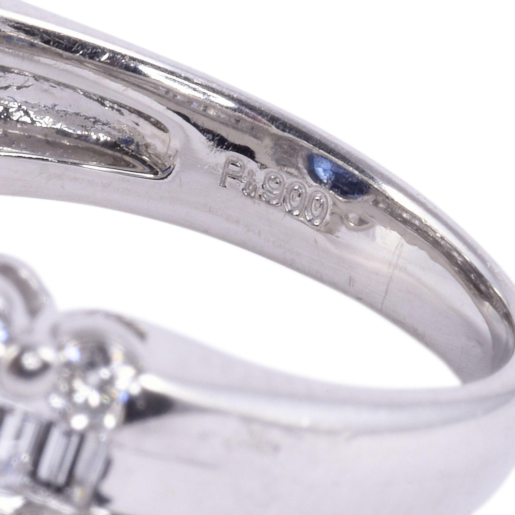 Women's 3.45 Carat Sapphire & 2.95 CTW Diamond Platinum Ring For Sale
