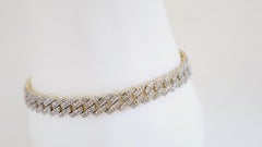 3.45 Carats Natural Diamond Cuban Link Bracelet 10 Karat Yellow Gold