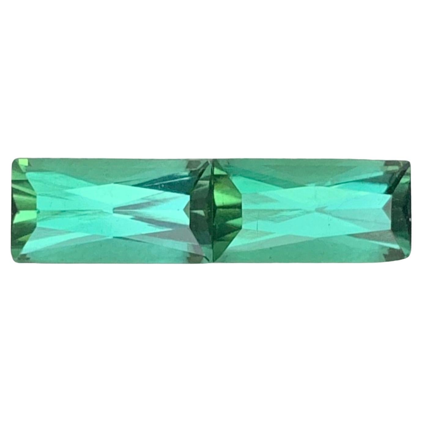 3.45 Carats Natural Green Blue Tourmaline Pair Loose Gemstone For Earrings For Sale
