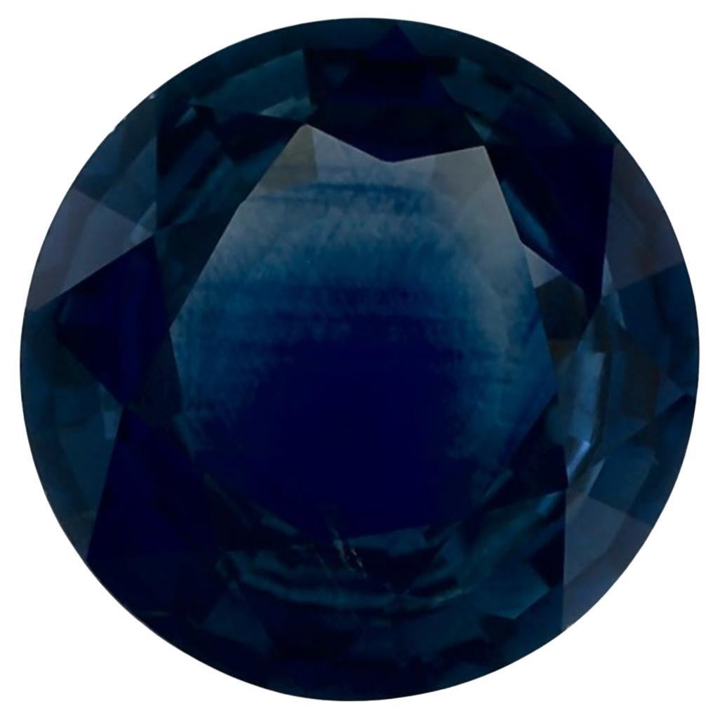3.45 Ct Blue Sapphire Round Loose Gemstone