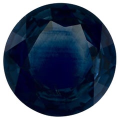 3.45 Ct Blue Sapphire Round Loose Gemstone