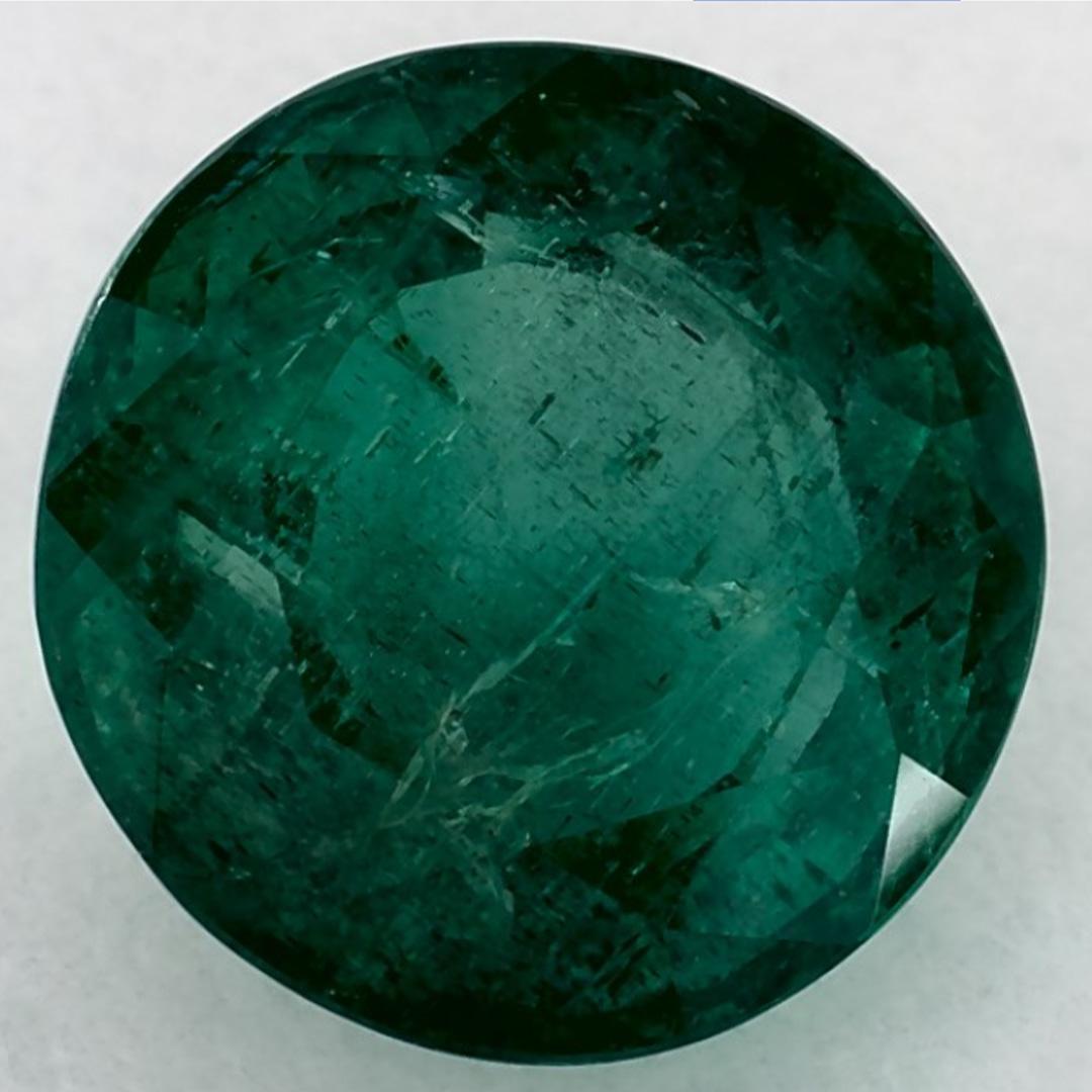 Taille ronde 3.45 Ct Emerald Round Loose Gemstone (pierre précieuse en vrac) en vente