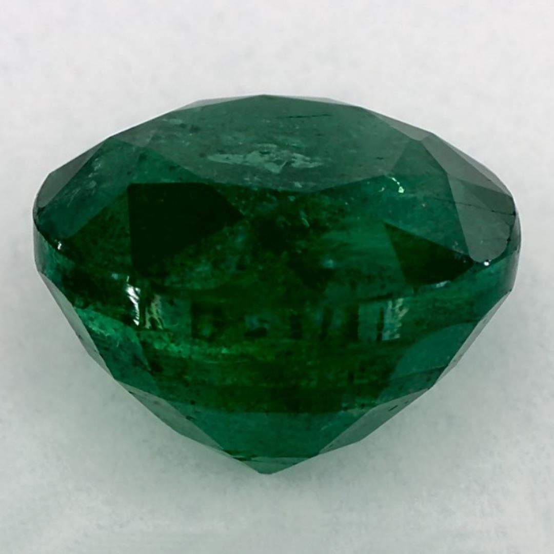 3.45 Ct Emerald Round Loose Gemstone In New Condition For Sale In Fort Lee, NJ