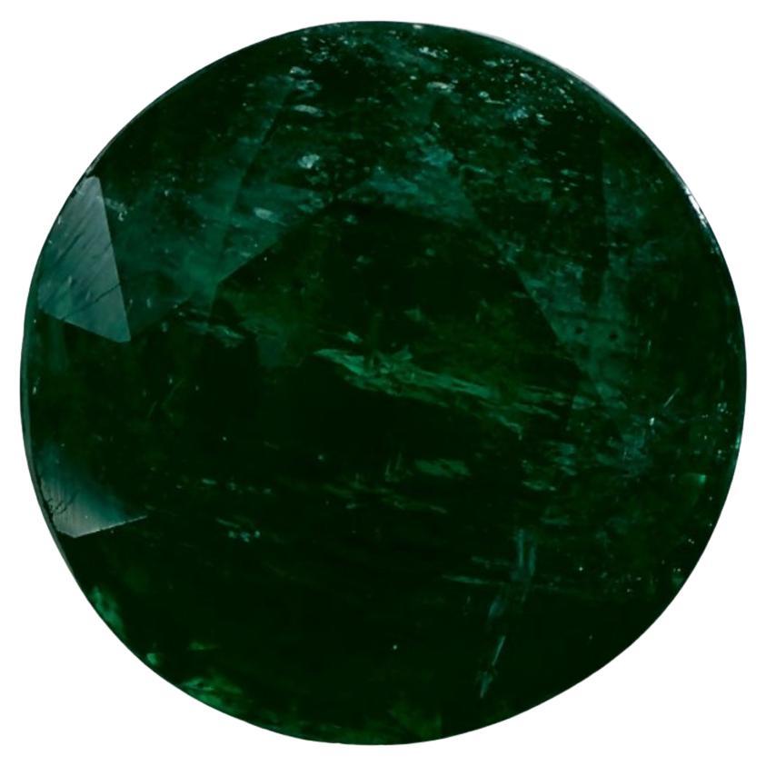 3.45 Ct Emerald Round Loose Gemstone For Sale