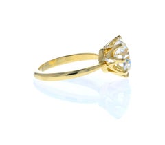 3.45 Old European Cut Diamond in Eight Prong Yellow Gold Setting