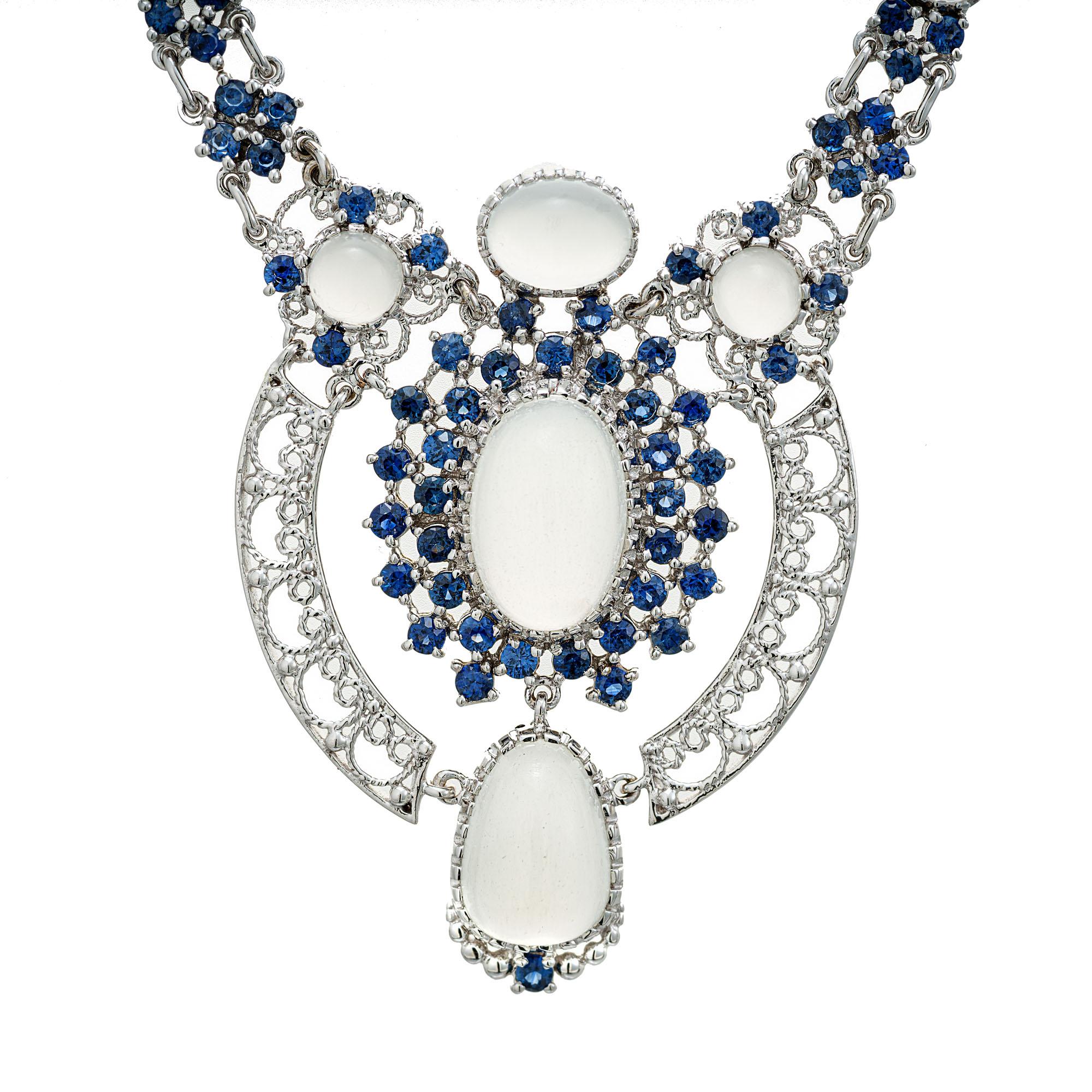 moonstone and sapphire necklace
