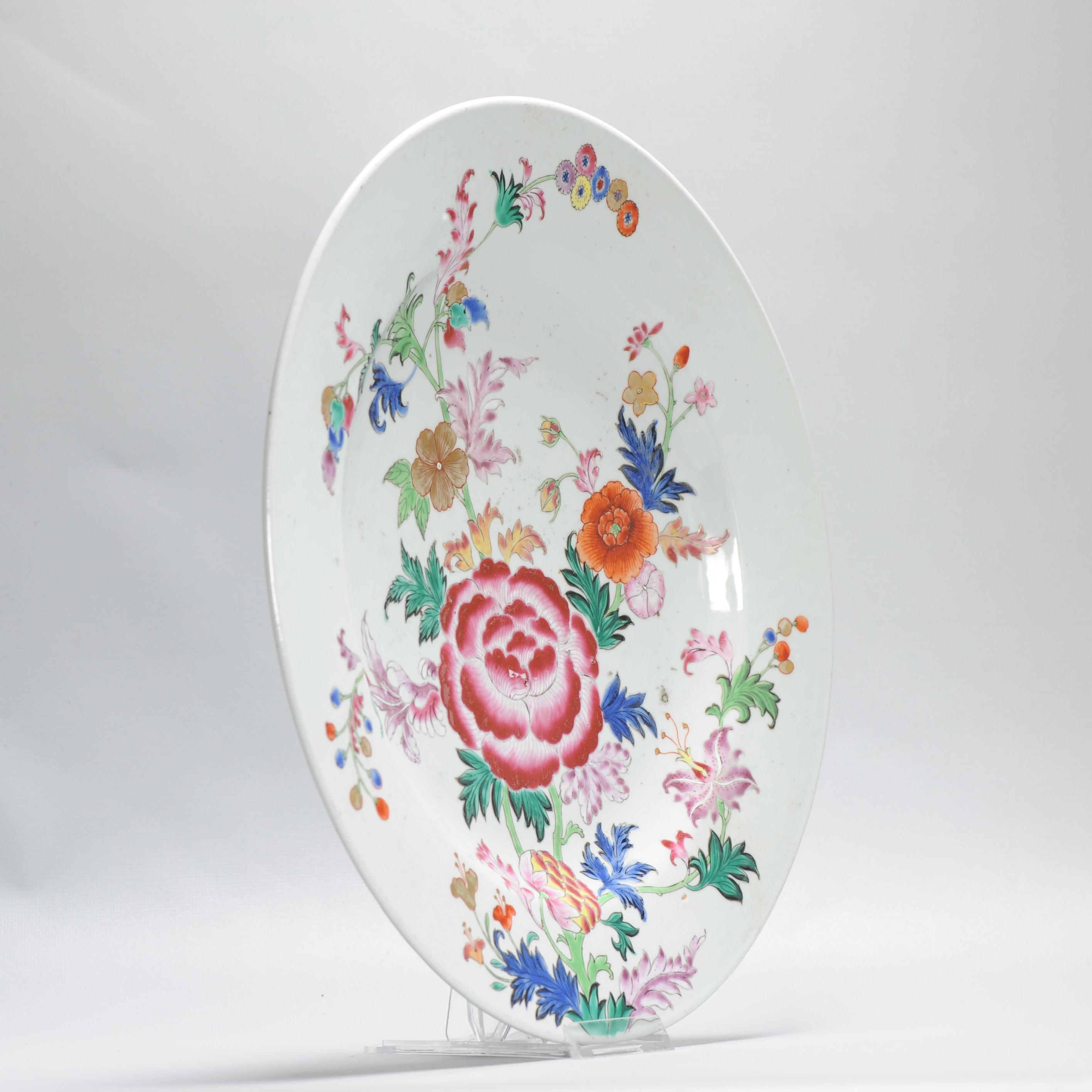 34.5CM Antique 18C Chinese Porcelain Famille Rose Qianlong Charger 10