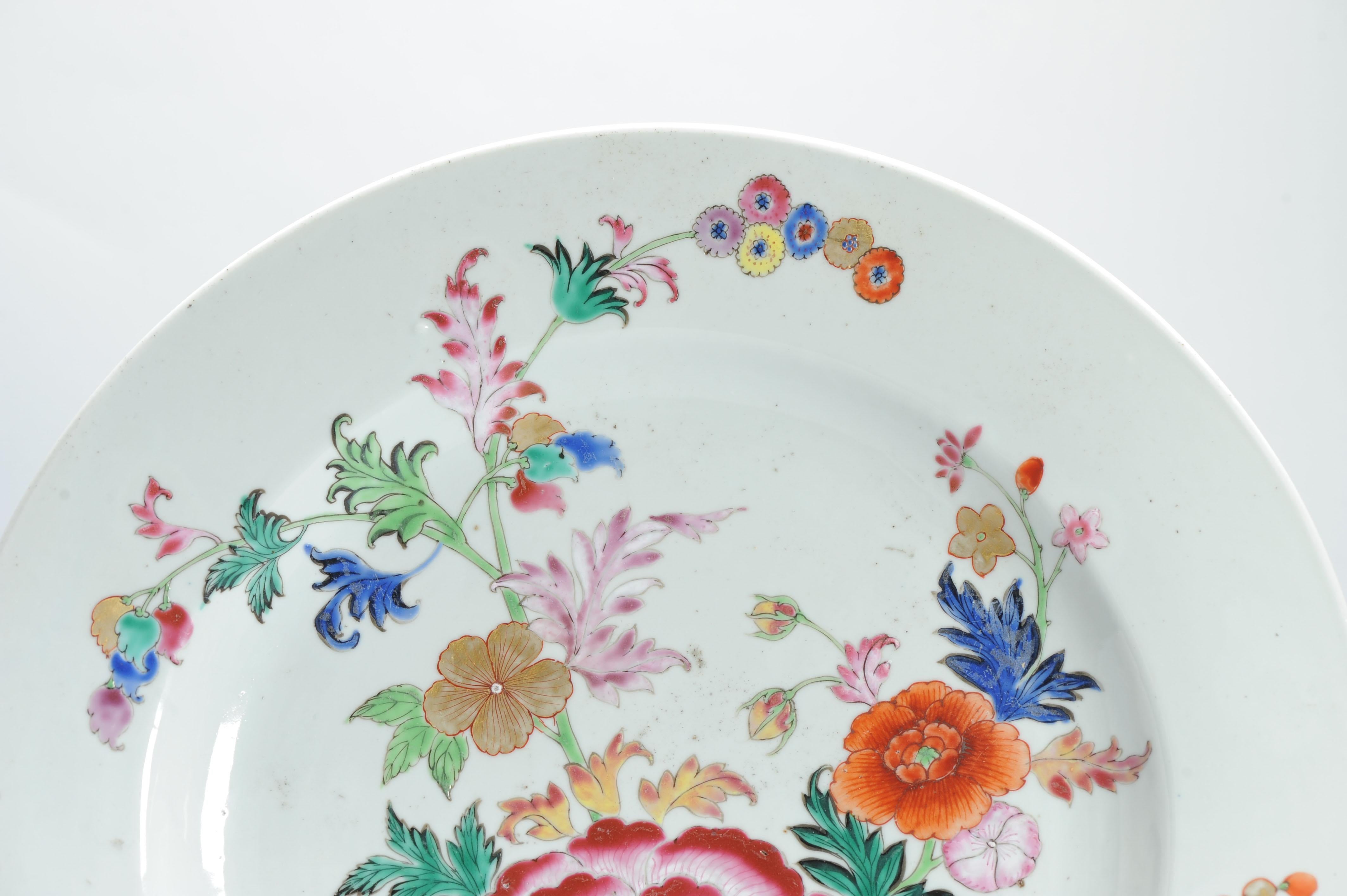 34.5CM Antique 18C Chinese Porcelain Famille Rose Qianlong Charger 13